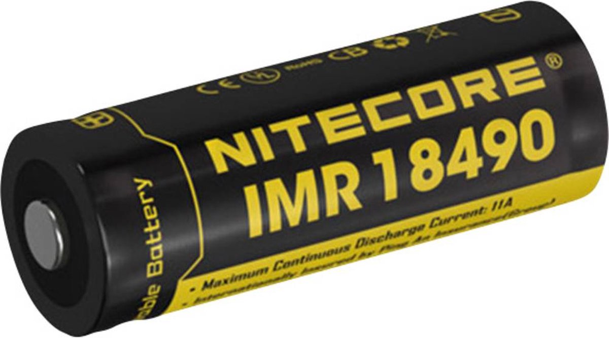 NiteCore 18490IMR Speciale oplaadbare batterij 18490 Li-ion 3.7 V 1100 mAh
