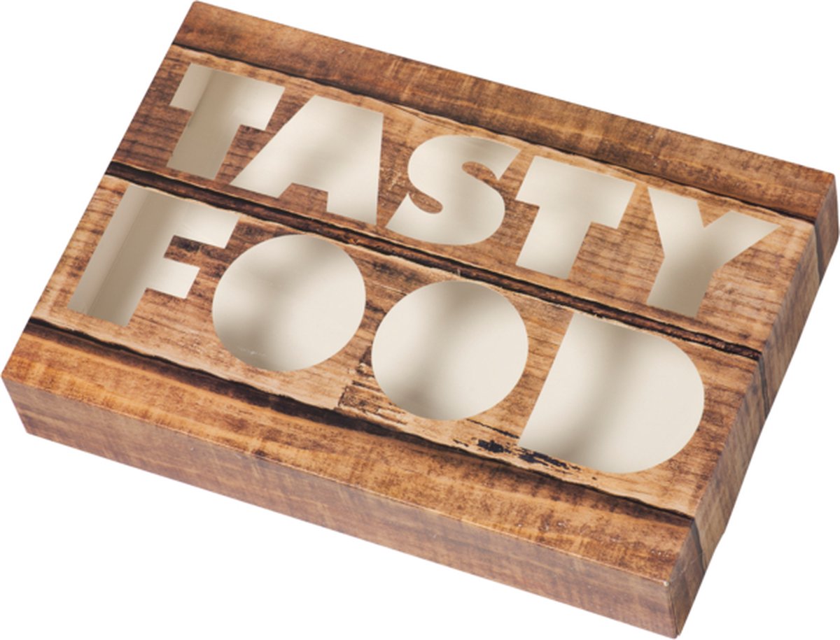 Cateringdoos Tastyfood karton 357x247x80mm bruin 100 stuks