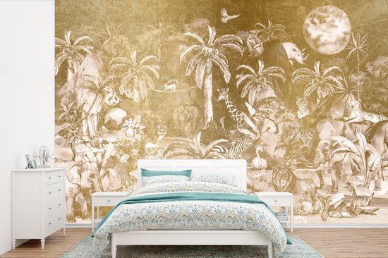 Papier peint - Papier peint photo Jungle - Or - Enfants - Largeur 420 cm x hauteur 280 cm
