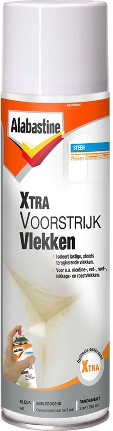 Alabastine Xtra Voorstrijk Vlekken - Wit - Spuitbus - 500 ml - Alabastine