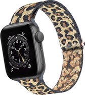 Nylon Bandje Geschikt voor Apple Watch 1-8 / SE (38/40/41 mm) Bandje Stof - Horloge Band Verstelbare Gesp Polsband Geschikt voor Apple Watch 1-8 / SE (38/40/41 mm) - Pantergeel