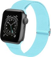 Horloge Bandje Geschikt voor Apple Watch 42/44/45 mm Bandje Nylon Polsband - Stoffen Bandje Geschikt voor Apple Watch 1-8 / SE (42/44/45 mm) Bandje - Lichtblauw.