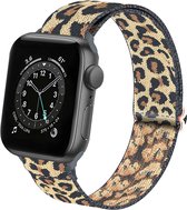 Horloge Bandje Geschikt voor Apple Watch 42/44/45 mm Bandje Nylon Polsband - Stoffen Bandje Geschikt voor Apple Watch 1-8 / SE (42/44/45 mm) Bandje - Pantergeel