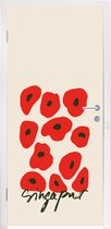 Deursticker Bloemen - Klaproos - Patronen - 95x215 cm - Deurposter