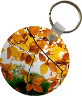 Porte-clés - Feuilles d'automne - Arbre - Rural - Plastique - Rond - Cadeaux à distribuer