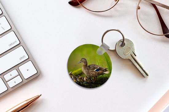Porte-clés - Canard - Vogels - Water - Branche - Mousse - Plastique - Rond - Cadeaux à distribuer