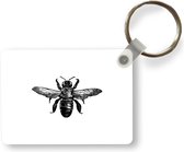 Sleutelhanger - Bij - Insect - Vintage - Zwart wit - Uitdeelcadeautjes - Plastic