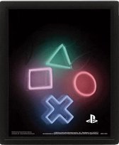 Playstation (Play) - Affiche 3D dans un cadre noir