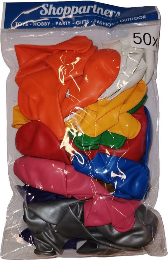 Funny Fashion - Ballons d'anniversaire 50x pièces avec drapeaux Happy Birthday 2x 5 mètres