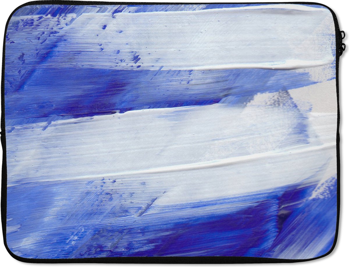 Laptophoes - Verf - Blauw - Design - Abstract - Laptop case - Laptop sleeve - 15 6 Inch