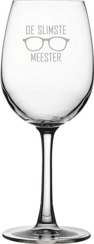 Gegraveerde witte wijnglas 36cl De slimste meester