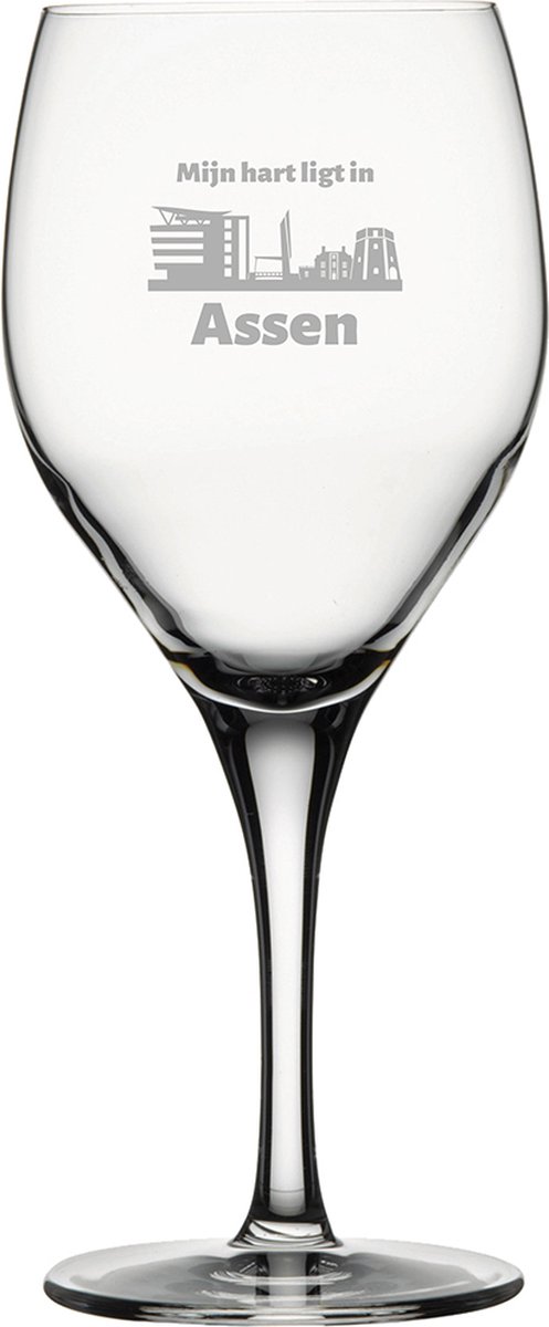 Gegraveerde Rode wijnglas 42,5cl Assen