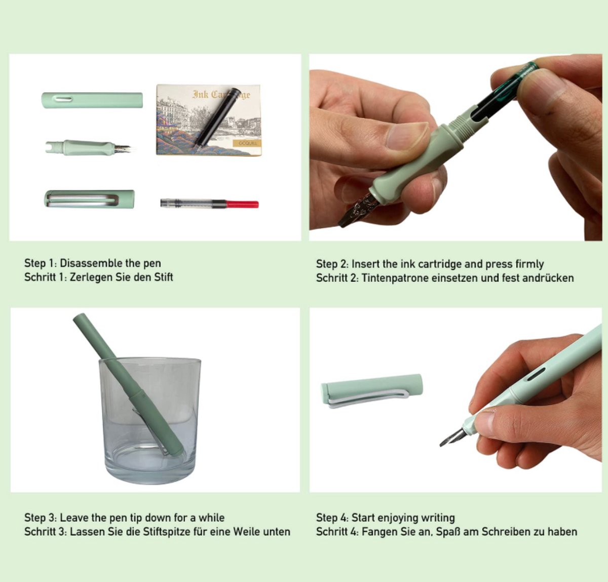 DESSIN encre calligraphie permanente ENCRE de Chine Renesans VERT 30ml