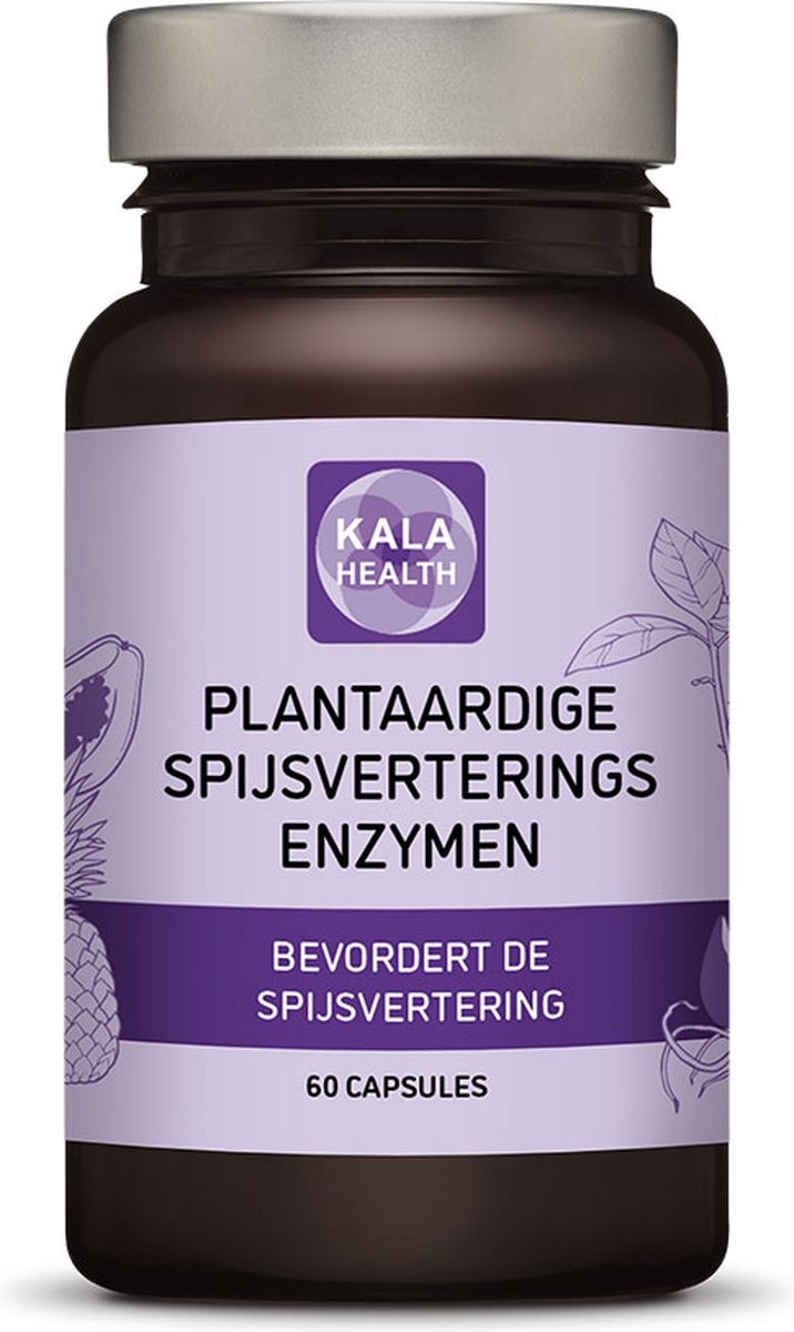 Goedkoopste Spijsverteringsenzymen - 60 Capsules - Breed spectrum spijsverteringsenzymen - Positieve invloed op de spijsvertering - Kala Health