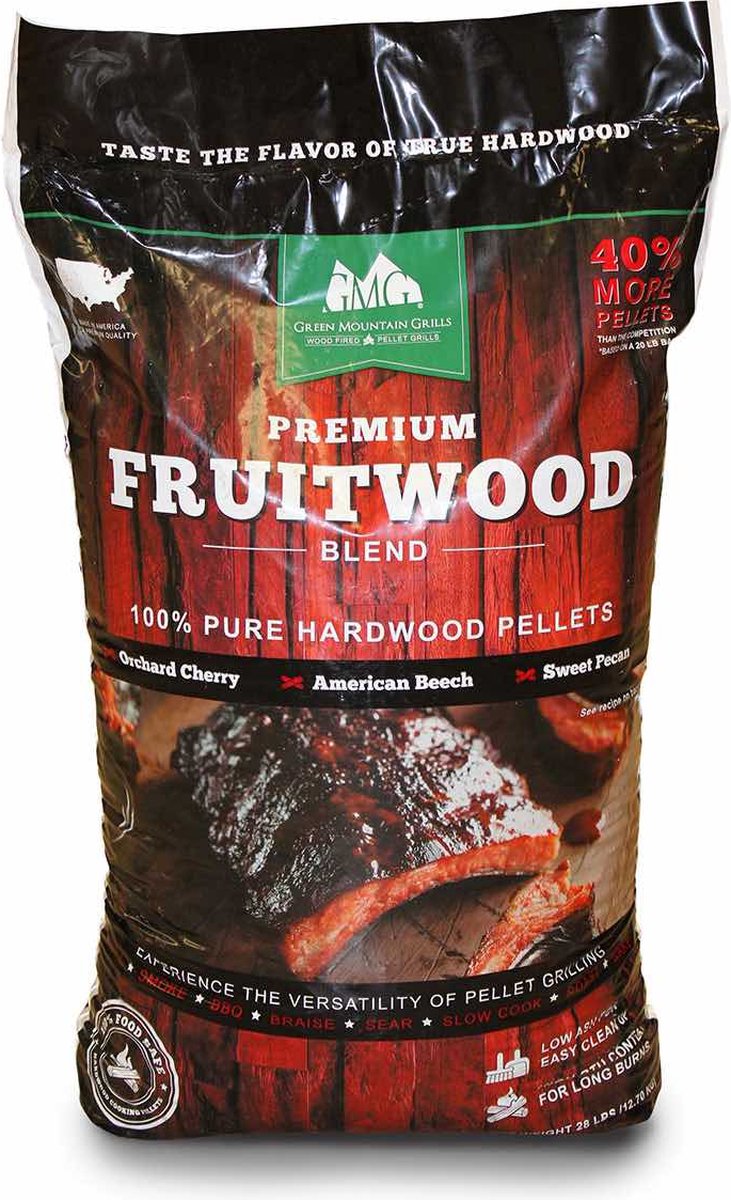 Bol.com Green Mountain Grills pellets Fruitwood Blend 12,7 kg BBQpellets - houtpellets - grillpellets geschikt voor pizza oven, ... aanbieding
