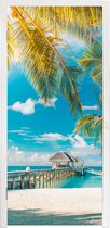 Deursticker Tropisch - Strand - Palmboom - 85x215 cm - Deurposter