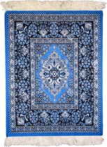 MuisMaatje - Perzisch Tapijt Muismat - Type: Blue Lagoon - Perzisch Muismatje - Zachte Muismat met touwtjes