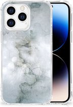 Stevige Telefoonhoesje Geschikt voor iPhone 14 Pro Telefoon Hoesje met doorzichtige rand Painting Grey