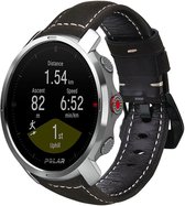 Leren smartwatch bandje - geschikt voor Polar Grit X / Grit X Pro / Vantage M / M2 / V3 - zwart