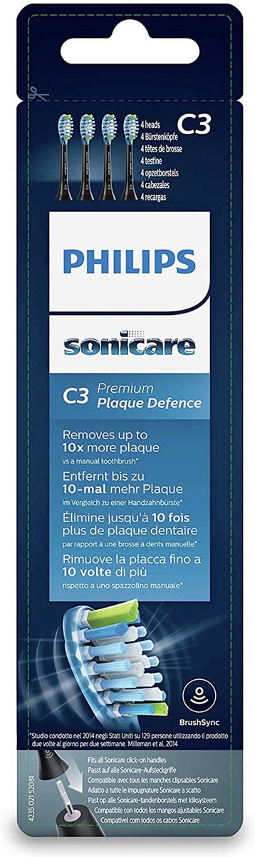 Bol.com Philips Sonicare C3 Premium Plaque Defense - Opzetborstel - 4 stuks - HX9044/33 aanbieding