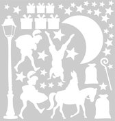 Raamstickers herbruikbaar Sinterklaas - statische stickers - Sint - wit - Sproetiz