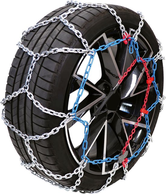 Carpoint Sneeuwkettingen – RVX 230 – 16mm gehard stalen schakels – O Norm V5117 en EN 16662/1 gecertificeerd - Semiautomatische spanner – Kruisspoor verbetert de grip – Incl. nood reparatieschakels, handschoenen, handleiding & handige opbergtas