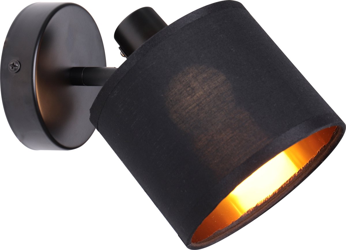 Lampen District - Binnen Wandlamp - Binnen spot - Zwart & Goud - Energie Zuinig - Warm licht
