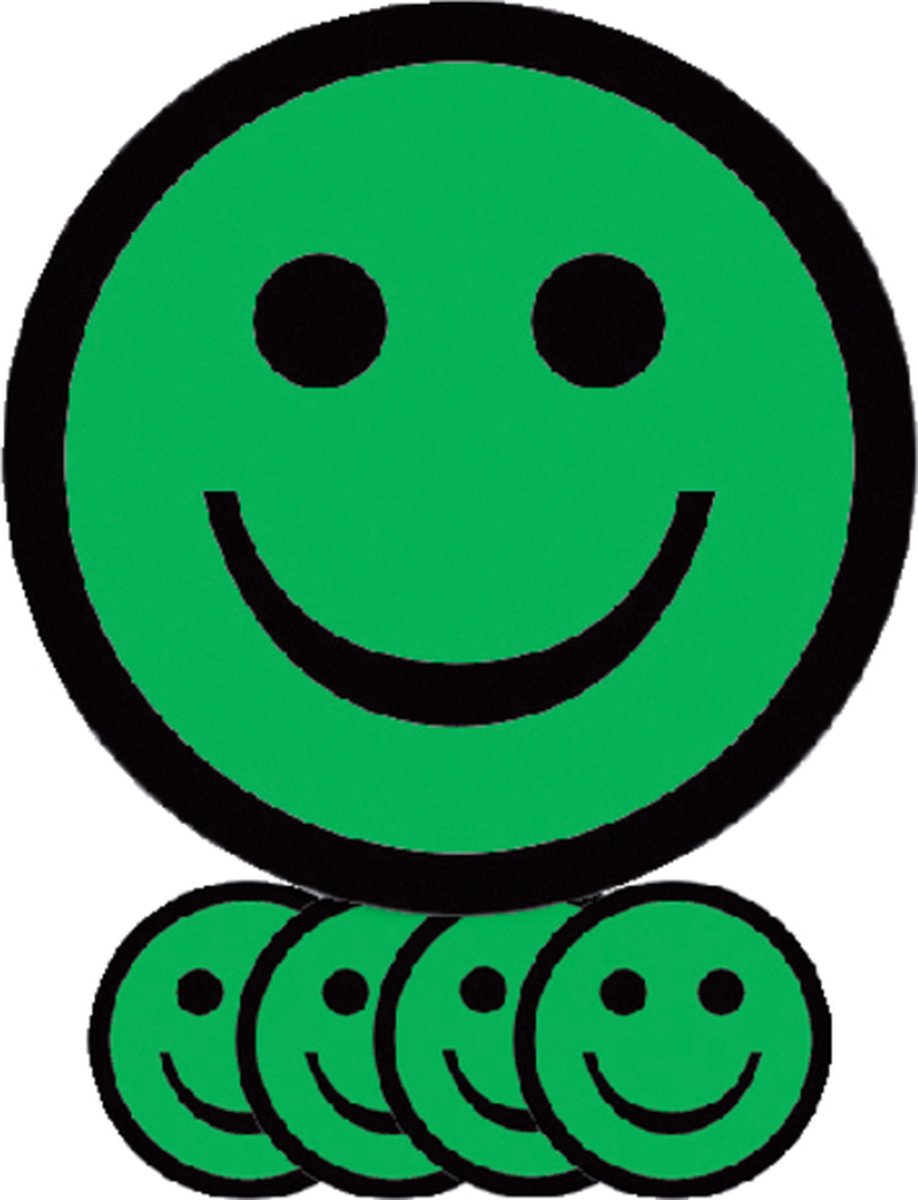 Magnetische Smiley's Basic Groen (5 stuks)