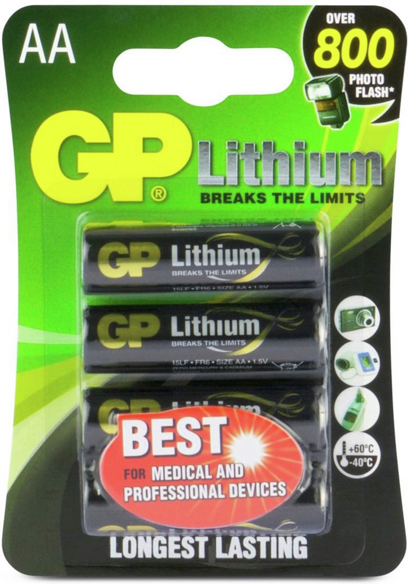 GP Batteries Lithium Primary AA Wegwerpbatterij Alkaline