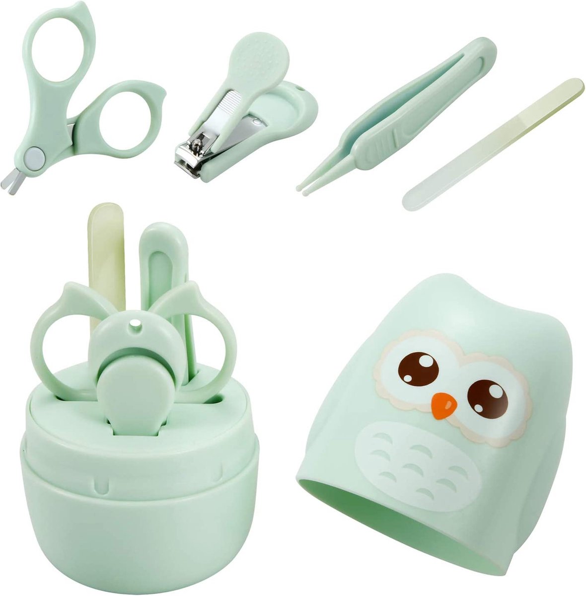 PandaEar Baby Nail Manicure Pedicure Grooming Care Kit (4 Pack) | Clippers Schaar Bestand Pincet | Pasgeboren Baby Peuter Kids (Blauw) |1 Maanden Plus