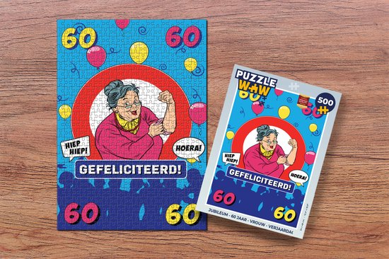 Puzzel Jubileum - 60 Jaar - Vrouw - Verjaardag - Legpuzzel - Puzzel 500
