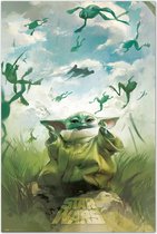 Affiche Star Wars Grogu - Entraînement - L'Enfant - Bébé Yoda - Mandalorien - Boba Fett - 61 x 91,5 cm