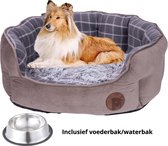 Hondenmand inclusief voederbak  / drinkbak - hondenbed - duurzaam - premium kwaliteit - comfortabel - makkelijk schoon te maken