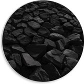 WallClassics - PVC Schuimplaat Muurcirkel - Donkere Rotsen - 30x30 cm Foto op Muurcirkel (met ophangsysteem)