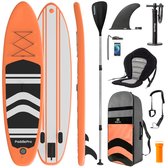 LifeGoods SUP Board - avec siège - Paddle Opblaasbaar - Set complet - Max. 135KG - 320x81cm - Oranje