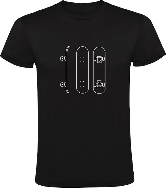 Foto: Skateboard heren t shirt sport skaten halfpipe tekening zwart