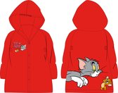 Regenjas kind Tom en Jerry rood maat 122/128