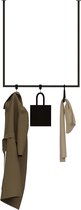 Porte-manteau TULUM 80cm - HOYA Living (porte-manteau de plafond en acier noir - porte-serviettes de plafond - porte-vêtements)