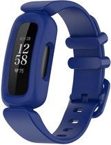 Siliconen Smartwatch bandje - Geschikt voor Fitbit Ace 3 siliconen bandje - voor kids - donkerblauw - Strap-it Horlogeband / Polsband / Armband