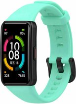 Siliconen Smartwatch bandje - Geschikt voor Huawei Band 6 siliconen bandje - aqua - Strap-it Horlogeband / Polsband / Armband