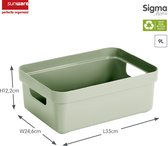 Sunware Sigma Home opbergbox 9L – 35x24,6x12,2 cm – Groen – BPA-vrij plastic, stapelbaar (deksel apart verkrijgbaar) – stijlvolle opbergmand voor kinderkamer & woonkamer