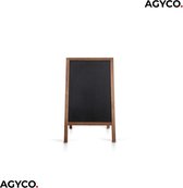 Stoepbord bruin (hout) - Model S - 90x51cm -  dubbelzijdig en afwasbaar