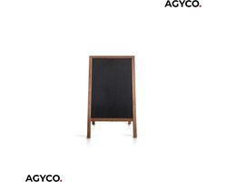 Stoepbord bruin (hout) - Model S - 90x51cm -  dubbelzijdig en afwasbaar