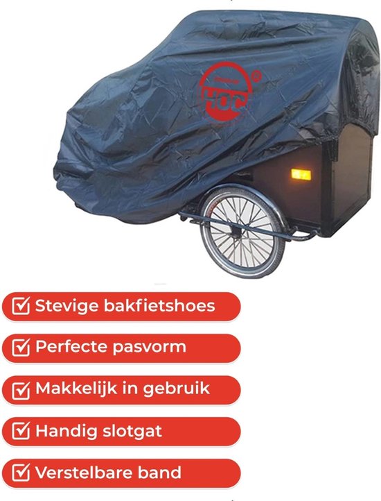 Bakfietshoes Bakfiets hoes Bakfietshoes Bakfiets hoes (met huif) - Red Label -Bakfietshoes Bakfiets hoes Bakfietshoes Bakfiets hoes (met huif) - Red Label - Voor Bakfietsen tot 230 cm van Bakfiets — afbeelding 3