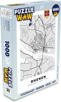Puzzel Stadskaart - Rhenen - Grijs - Wit - Legpuzzel - Puzzel 1000 stukjes volwassenen - Plattegrond
