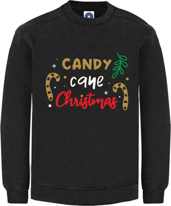 Kerst sweater - CANDY CANE CHRISTMAS - kersttrui - zwart - Medium - Unisex