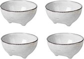 Broste Copenhagen Nordic Sand set van 4 kommen op pootjes Large Ø 11 x H 5,5 cm - Bowl with small feet Large