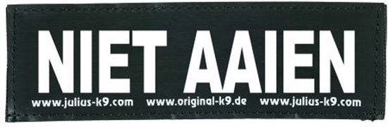 Julius-K9 label - Niet aaien (30mm x 110mm)