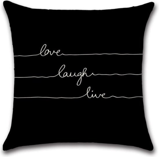 kussenhoes Love Laugh Live 45 x 45 cm
