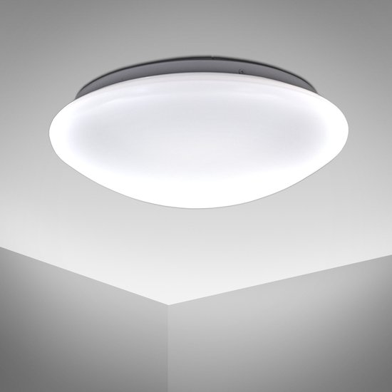 Koe vertrekken Wederzijds B.K.Licht Polaris LED badkamer plafondlamp - IP44 - wit - Ø29cm | bol.com